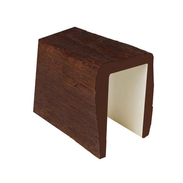 American Pro Decor 9 in. x 9 in. x 6 in. Long Walnut Vintage Faux Wood Beam Sample