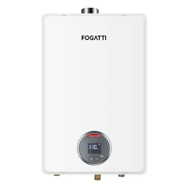 FOGATTI InstaGas Comfort CF170W 7.5 GPM 170,000 BTU Residential Natural Gas Tankless Water Heater, Indoor White