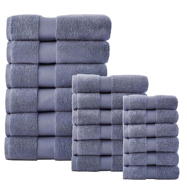 Home Decorators Collection Ultra Plush Soft Cotton Lake Blue 18-Piece ...