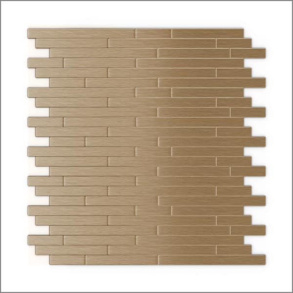 SpeedTiles Kellie Light Copper 12.09 in. x 11.97 in. x 5 mm Metal Peel and Stick Wall Mosaic Tile (6.03 sq. ft./case)
