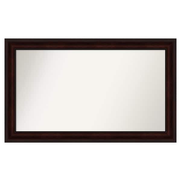 Amanti Art Coffee Bean Brown 43.25 in. x 26.25 in. Custom Non-Beveled Satin Recycled Polystyrene Framed Vanity Wall Mirror