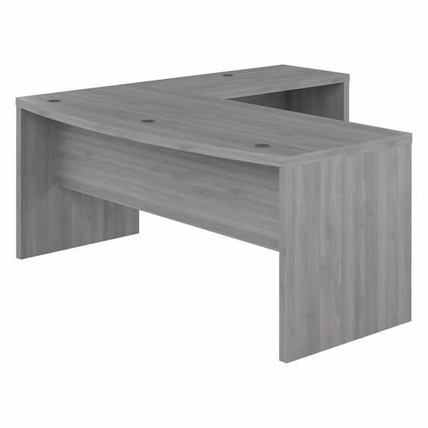 Bush Furniture Echo 71.97 in. Bow Front L-Shaped Modern Gray Desk