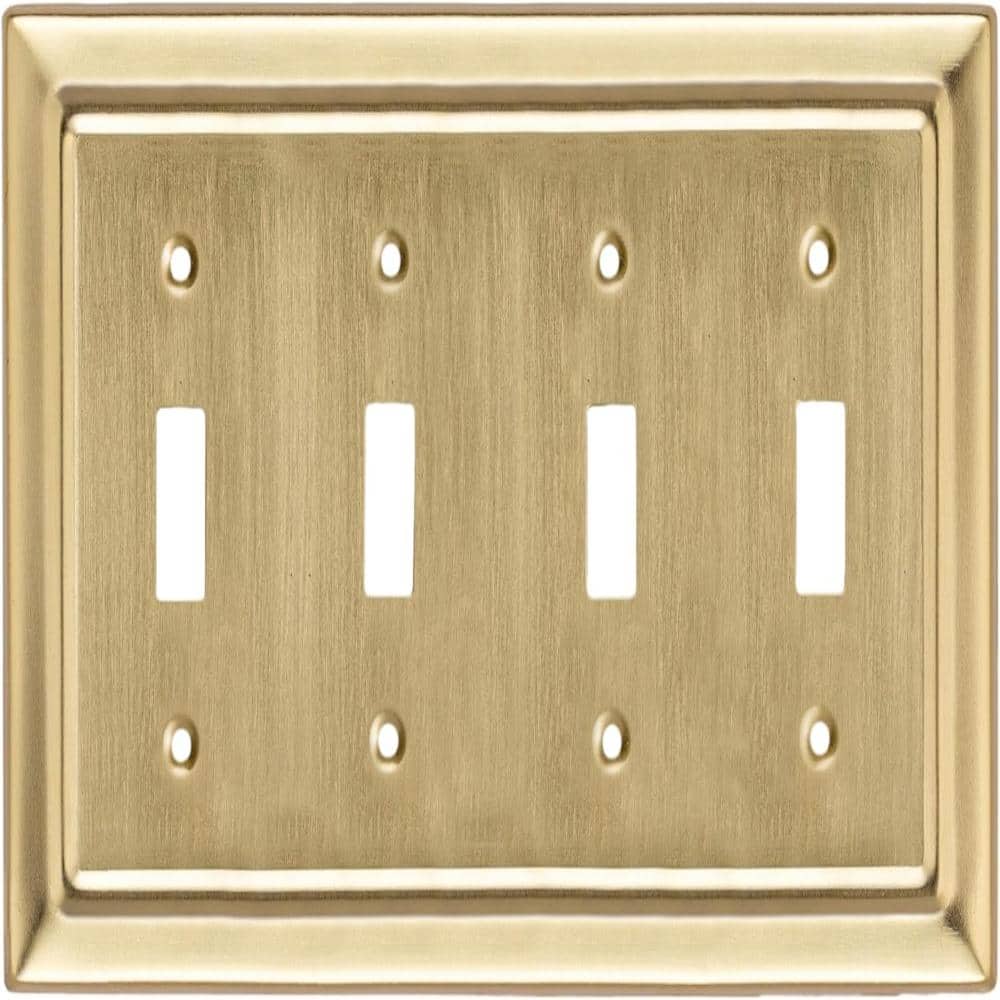 Architectural 4-Gang Brushed Gold Quad Switch / Toggle Metal Wall Plate price history on PriceWatchPro
