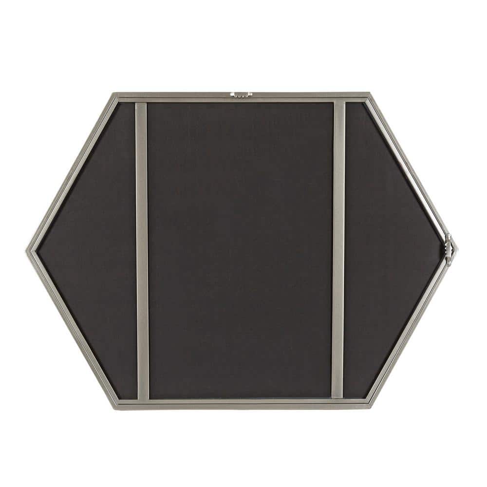 Modern Hexagon Full-Length Wall Mirror in Warm Silver