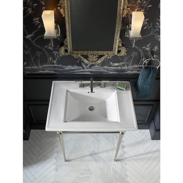 Memoirs 30 in. Ceramic Countertop Sink Basin in White with Overflow Drain