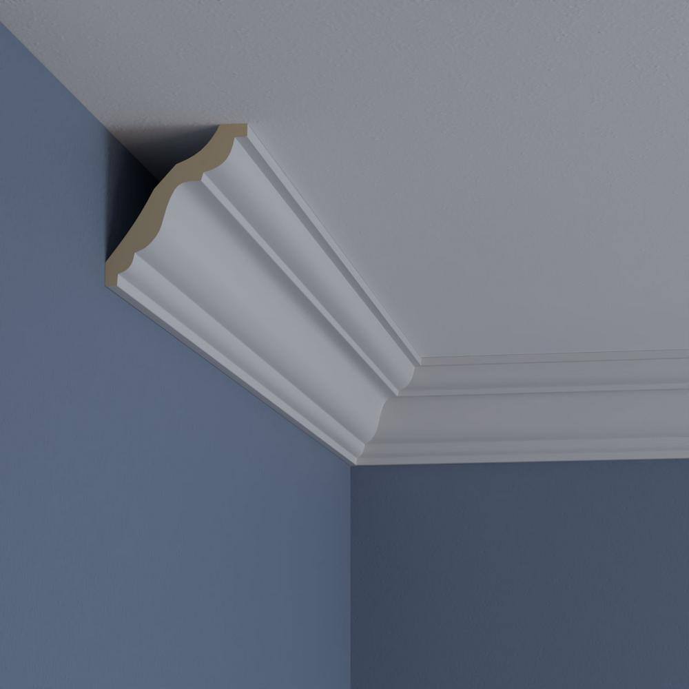 Queenstown Smooth White Polyurethane Crown Moulding