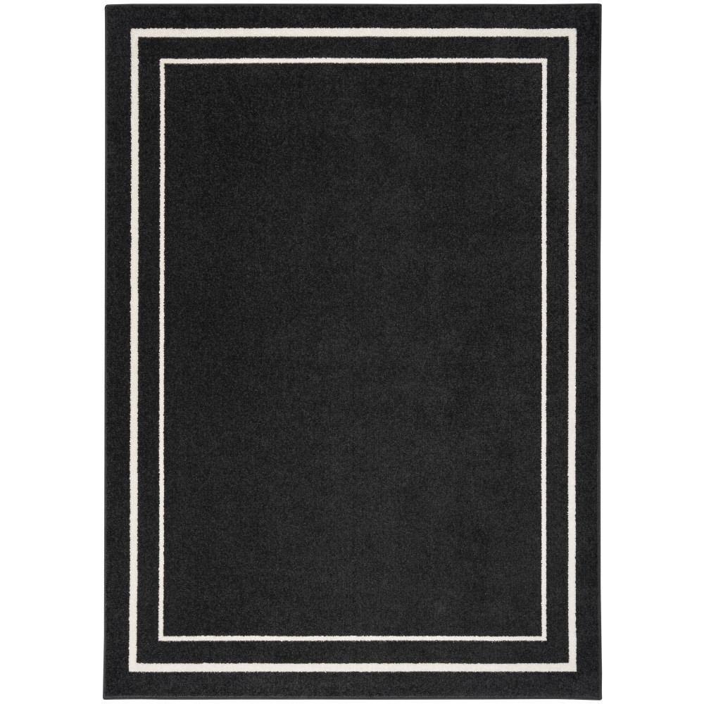 Black Ivory Rectangular 4' x 6' Synthetic Indoor/Outdoor Rug