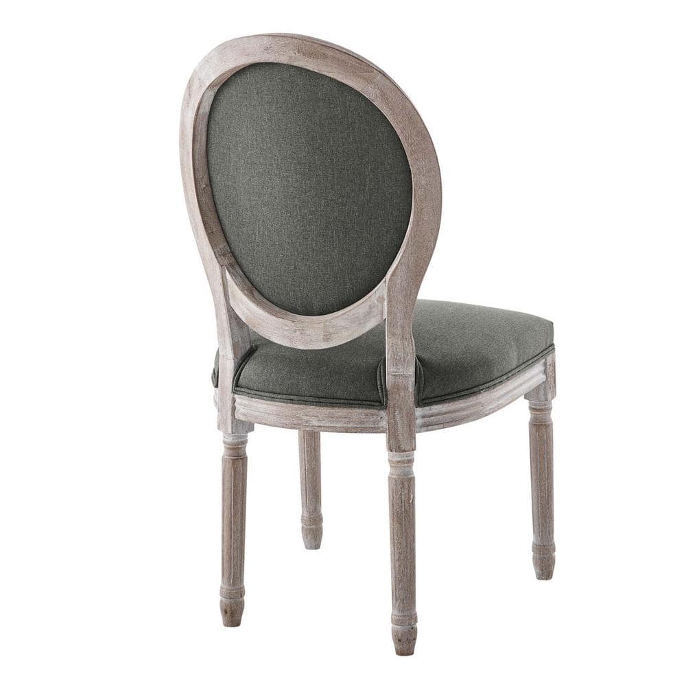 Emanate Vintage French Natural Gray Velvet Upholstered Side Chair
