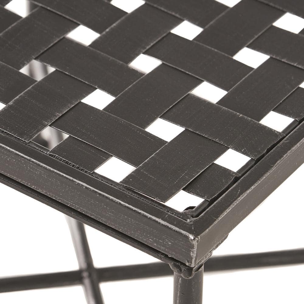Petra Black Iron Square Outdoor Side Table