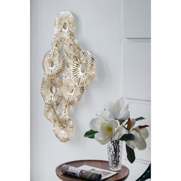 Unbranded Modern Design Glamorous Style Metal Gold Finish Dynamic Wall Art Work for Living Room, Dining Room, Office