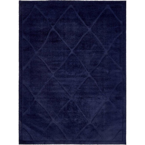 Unique Loom Trellis Shag Diamond Navy Blue 9' 0 x 12' 0 Area Rug