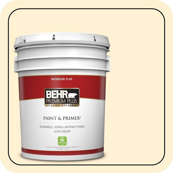 BEHR PREMIUM PLUS 5 gal. #ICC-30 Cashmere Sweater Flat Low Odor Interior Paint & Primer