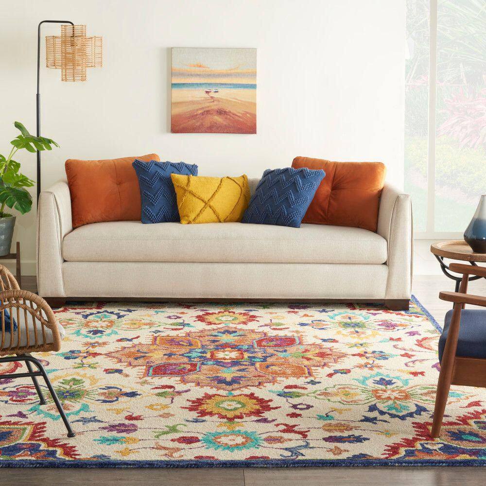Multicolor 8' x 10' Handmade Wool Tufted Area Rug