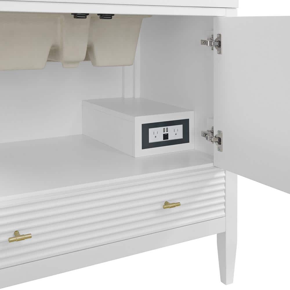 Myrrin 36" Bright White Plywood Single Bathroom Vanity