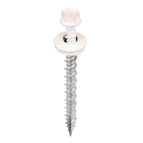 #9 X 2 inch White Hex Metal to Wood Screws (Bag of 250)