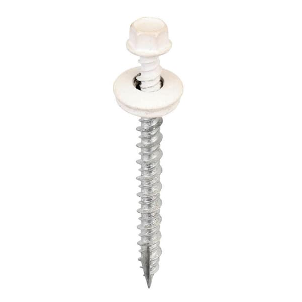 Acorn International #9 X 2 inch White Hex Metal to Wood Screws (Bag of 250)