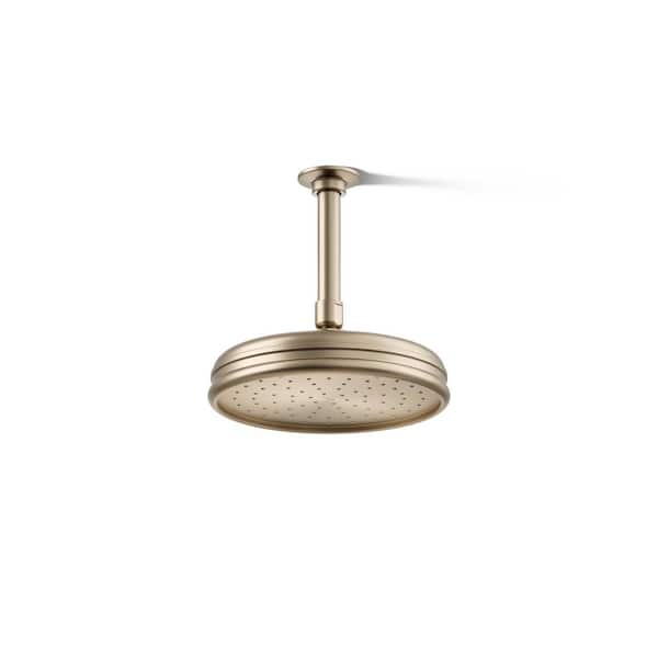 KOHLER 1-Spray Patterns 8 in. Ceiling Mount Rain Fixed Shower Head in Vibrant Brushed Bronze