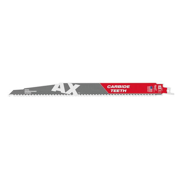 Milwaukee 12 in. 5 TPI AX Carbide Teeth Demolition Nail-Embedded