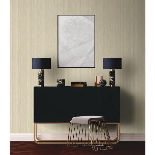 Textile Vertical Beige Paper Non-Pasted Strippable Wallpaper Roll (Cover 60.75 sq. ft.)