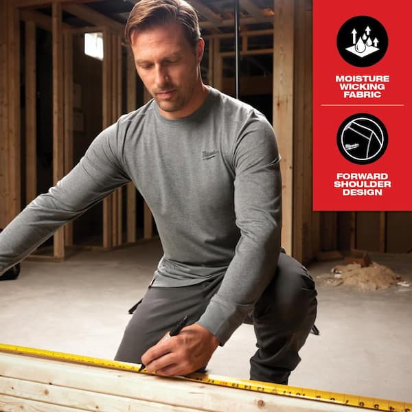 Milwaukee Men's Large Black Cotton/Polyester Long-Sleeve Hybrid