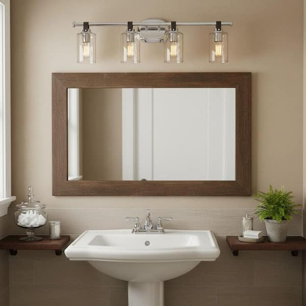 HINKLEY Halstead 32.0 in. 4-Light Chrome Vanity Light