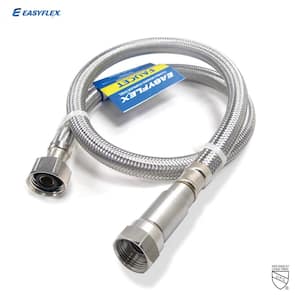 SafeFlow 1/2 in. F with EFV x 1/2 in. FIP 16 in. L Stainless Steel Braided Faucet Connector