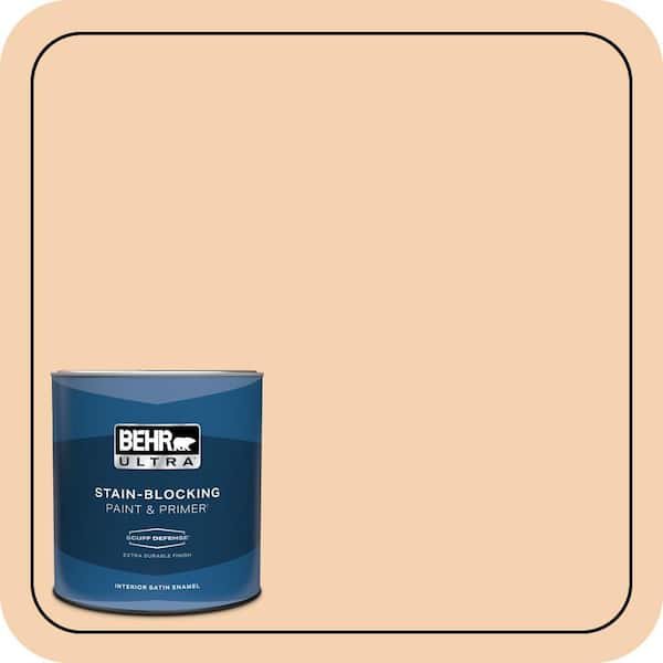 BEHR ULTRA 1 qt. #PPL-42 Warm Apricot Extra Durable Satin Enamel Interior Paint & Primer
