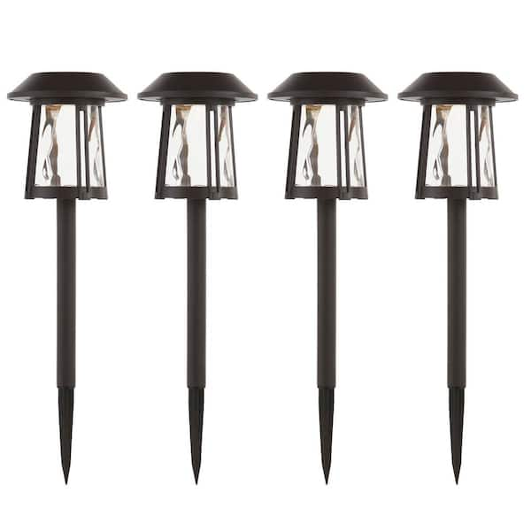 Hampton Bay Weston 10 Lumens Bronze LED Weather Resistant Outdoor Solar ...