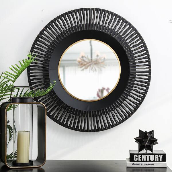 Glitzhome Small Round Black Modern Mirror 2 36 In H X 35 04 W 2007000002 The Home Depot - Home Depot Round Mirror Black Glitzhome Small Round Black Modern Mirror 2 36 In H X 35 04 W 2007000002 The Home Depot - Home Depot Round Mirror Black