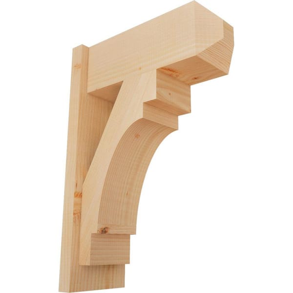 Ekena Millwork 8 in. x 26 in. x 18 in. Douglas Fir Merced Craftsman Smooth Outlooker