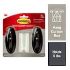Command Curtain Rod Hooks for 1/2 or 5/8 Diameter Rods, 4 Hooks, Large  (2-Pack of 2 Hooks) : : Home