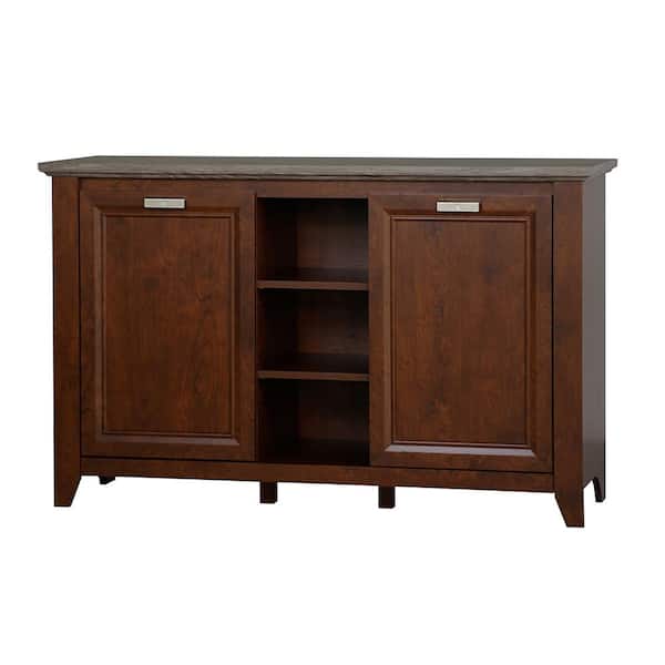 SAINT BIRCH Kenneth Cherry and Gray Oak File Cabinet