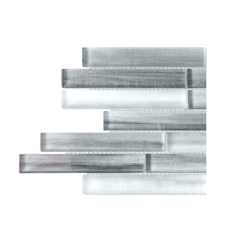 Take Home Tile Sample - Illusion Haze Gray 4.5 in. x 4.5 in. Interlocking Gloss Glass Mosaic price history on PriceWatchPro