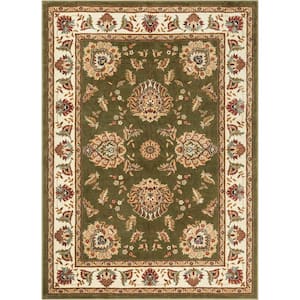 Timeless Abbasi Green 7 ft. x 9 ft. Traditional Classical Area Rug
