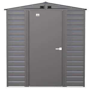 6 ft. x 7 ft. Grey Metal Storage Shed With Gable Style Roof 39 Sq. Ft.