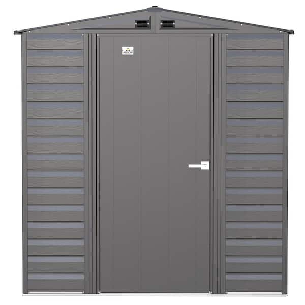 6 ft. x 7 ft. Grey Metal Storage Shed With Gable Style Roof 39 Sq. Ft.