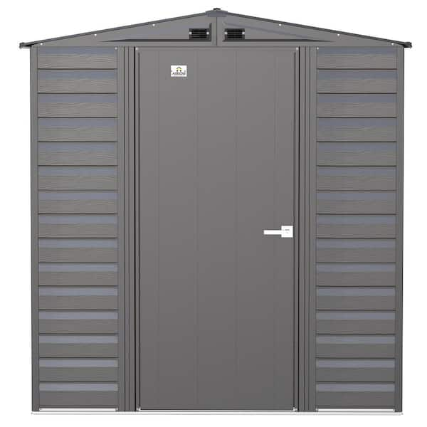 Arrow 6 ft. x 7 ft. Grey Metal Storage Shed With Gable Style Roof 39 Sq. Ft.