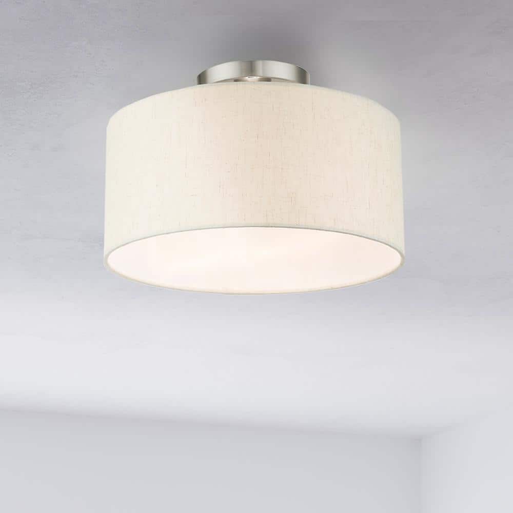 Modern Meadow 13" Brushed Nickel Indoor/Outdoor Drum Light