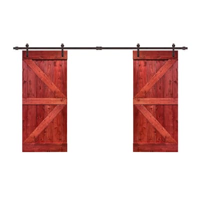 Red Barn Door Kit Barn Doors Interior Doors The Home Depot