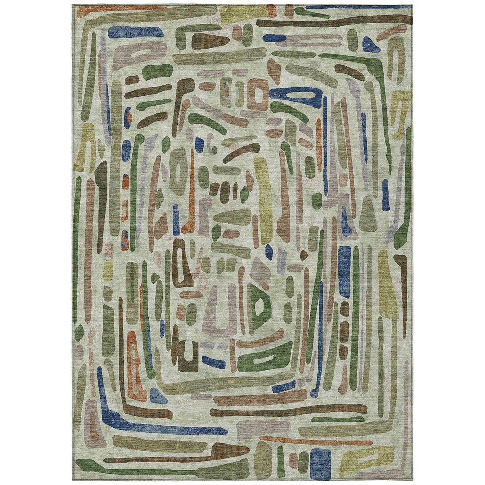Chantille Machine Washable Indoor/Outdoor Abstract ACN2432 Aloe 8 ft. x 10 ft. Area Rug price history on PriceWatchPro