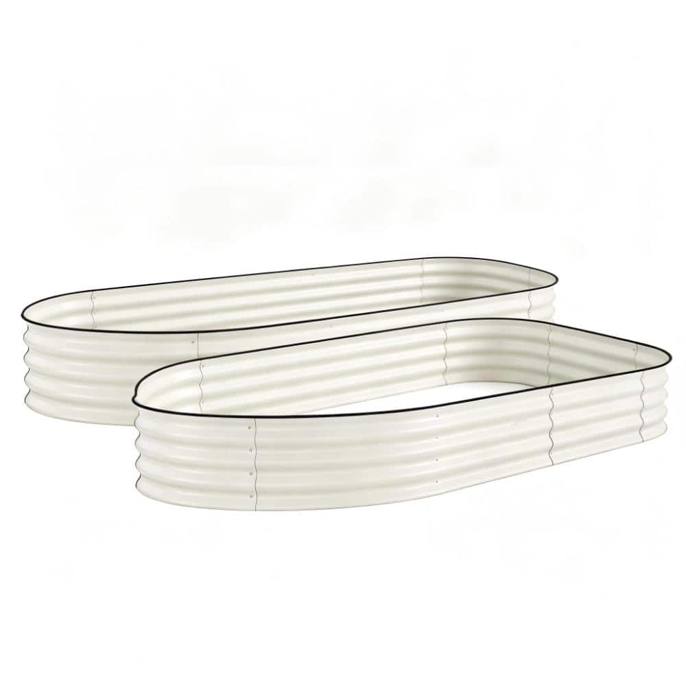 Durable Galvanized Raised Garden Bed Set for Vegetables & Flowers Rust-Resistant 300x120x45cm Off-White 2pk w/Edge price history on PriceWatchPro