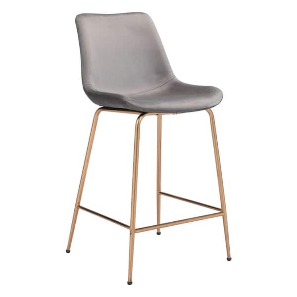 ZUO Tony Counter Chair Gray & Gold
