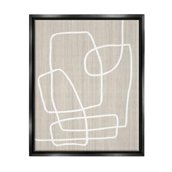 The Stupell Home Decor Collection Contemporary White Line Shapes Grain ...