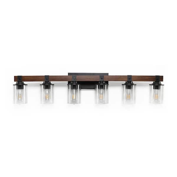 42.3 in. 6-Light Black Vanity Light Bar (Not Bulbs Included)