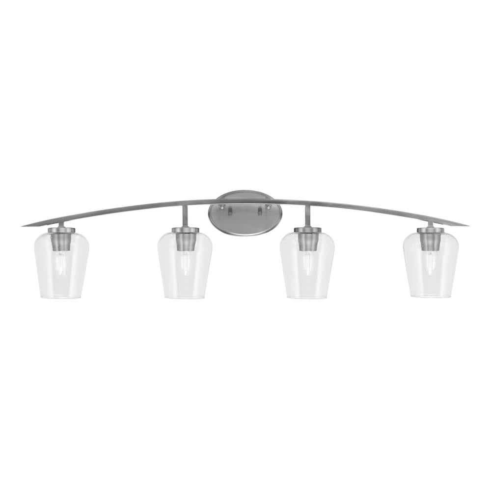 Siena 40 in. 4-Light Graphite Vanity Light Graphite with 5 in. Clear Bubble