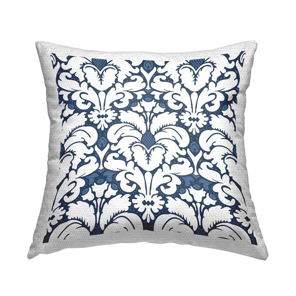 Floral Brocade Blue Pattern Blue Square Outdoor Throw Pillow price history on PriceWatchPro