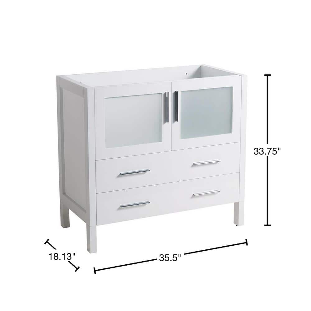 White Engineered Wood Freestanding Modern Bathroom Vanity Base