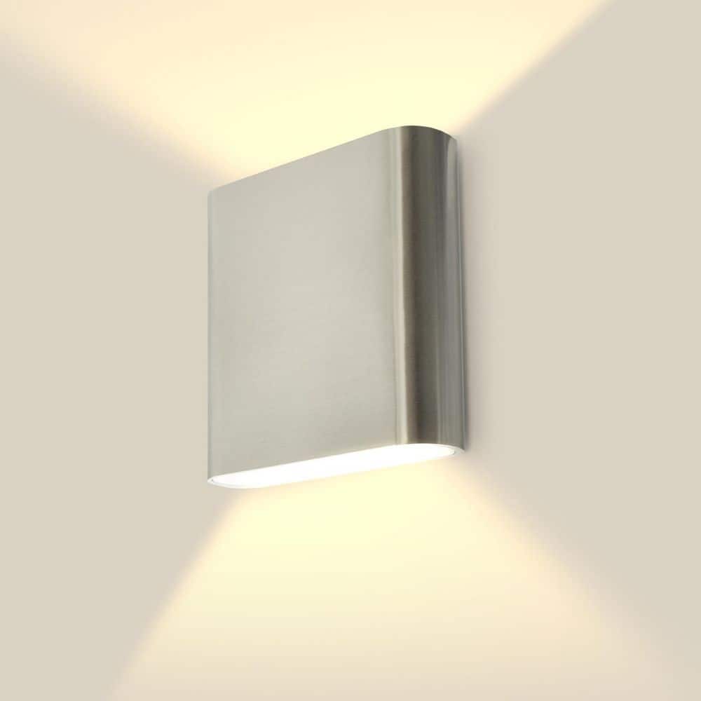 5 Inch Brushed Nickel Modern LED Up and Down Outdoor Wall Sconce, 5CCT, IP65, CRI90, 18W, 1500LM, Wall Light, ETL Listed price history on PriceWatchPro