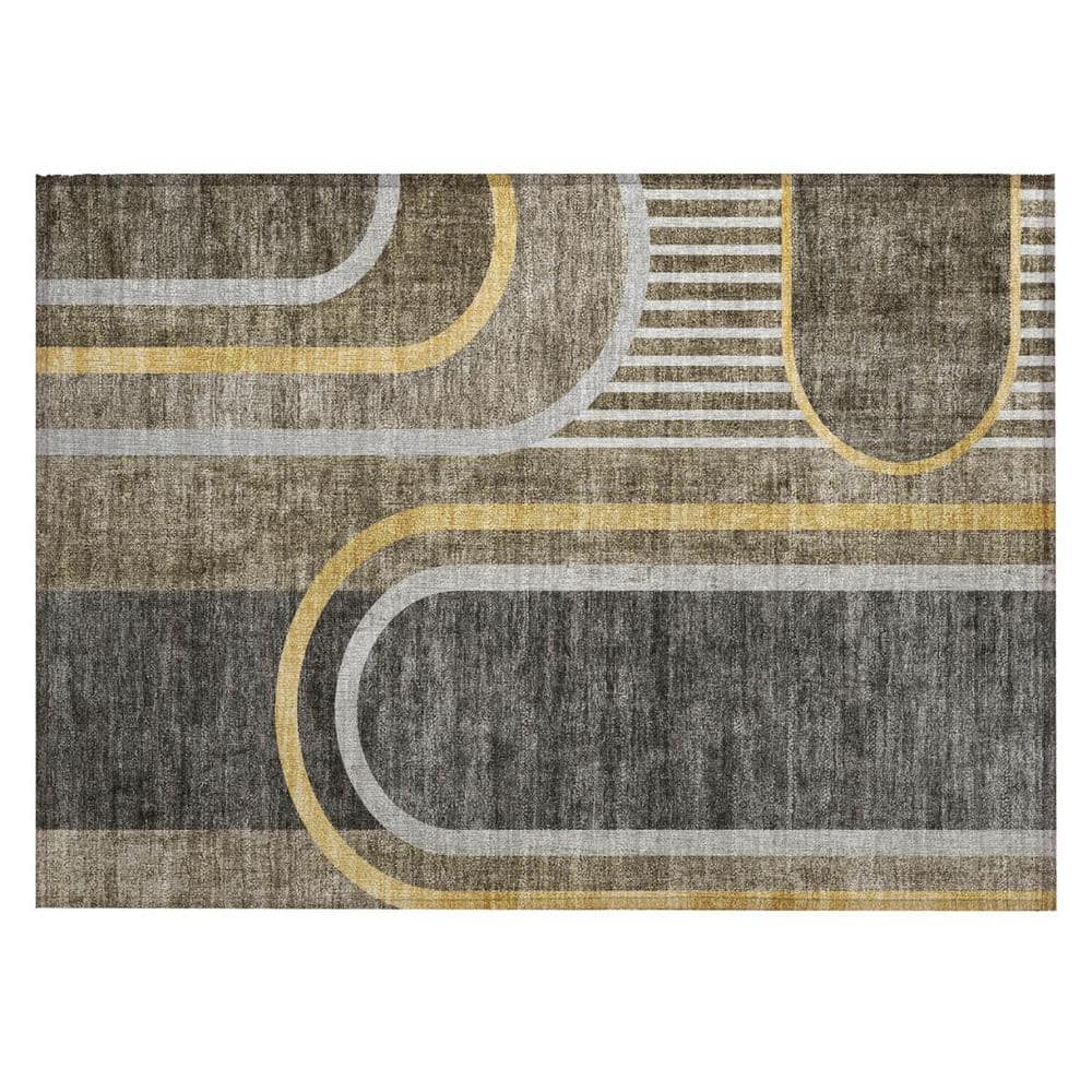 Taupe and Gray 2 ft. x 3 ft. Woven Abstract Polyester Rectangle Indoor/Outdoor Area Rug price history on PriceWatchPro