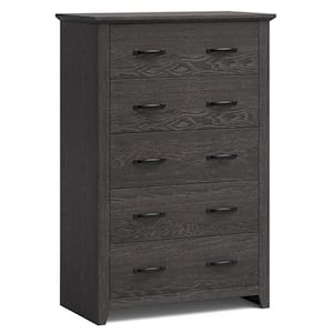 31 in. Width 5-Drawer Chest of Drawers Storage Dresser Tall Cabinet Organizer Bedroom Hallway in Dark Grey